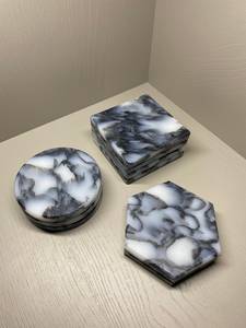 Sous-verres en marbre faits à la main élégants, ronds, hexagonaux, circulaires, carrés, décoration artisanale pour la maison - Product Image 2