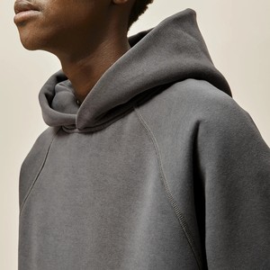 เสื้อมีฮู้ดผ้าคอตตอนสำหรับผู้หญิง, เสื้อฮู้ดแบบเปิดไหล่ปล่อยคู่สีดำใส่ได้ทั้งชายและหญิง - Product Image 4