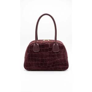 Bolso Estructurado en Gamuza Estampada Genuina y Cuero Dollaro - Hecho en Italia - Art. 26149 - Product Image 1