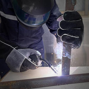 Venta al por mayor de piel de vaca de cuero partido guantes de seguridad de dedo completo resistente a la abrasión de alta resistencia para la lucha contra incendios barbacoa guantes completos - Product Image 5