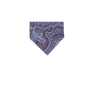 Corbata de seda delgada con diseño Paisley Genoa azul para hombre, talla regular, estilo Hunter, de Tasso Elba - Product Image 3