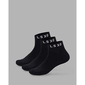 Daily <b>Ankle</b> <b>Socks</b> 3 Pack 2.0-Black-<b>White</b> Knitted Breathable Thin Custom Logo - Product Image 1
