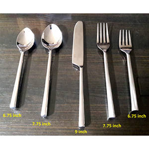 Newest Design High Quality 304 Stainless Steel Silver Plated Eco-Friendly Minimalist <b>Flatware</b> <b>Set</b> for Hotel Home Wedding - Product Image 2