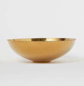 Tazón de Lujo para Servir Dátiles de Chocolate Redondos Chapados en Oro, Elegante Borde con Cuentas, Centro de Mesa Decorativo de Estilo Árabe. - Product Image 1