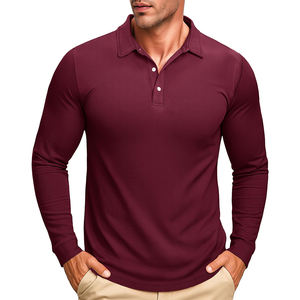 OEM logotipo personalizado elegante Polo camisa para los hombres de manga larga transpirable de alta calidad Polo para los hombres - Product Image 1