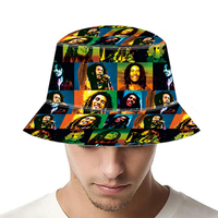 Sombrero Panamá de Doble Cara Reversible Estilo Nuevo al por Mayor, Gorro de Pescador Jamaica Rasta Sólido, Sombrero Bob Marley de Dibujos Animados para Esquí