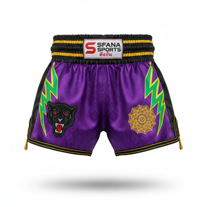 Pantalones Cortos de Muay Thai SFANA SPORTS con Logotipo Personalizado para Hombre, Tela Ligera de Secado Rápido, Color Personalizado, Duraderos para Kickboxing y MMA - Product Image 3