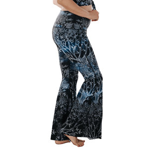Women breathable <b>Flare</b> leggings OEM custom printing options stretch fabric ideal for sports teamwear branding and promotions - Product Image 1