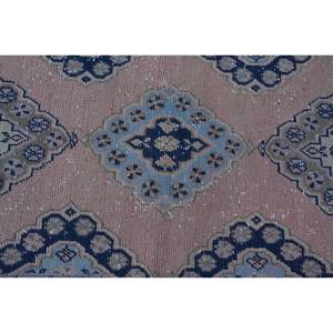 Classique Beige Bleu Vintage Tapis Turc 2.9 X 11.3ft À La Main Patchwork Conception Laine Polyester Latex pour Salon Couloir Rectangle - Product Image 5