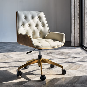 Silla de Oficina Giratoria de Diseño Moderno con Base de Acero Inoxidable, Respaldo Cruzado, Altura Ajustable, para Hogar, Computadora, Trabajo, Sala de Reuniones - Product Image 2