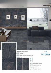 Azulejos de porcelana azulada gris de 9mm Azulejos interiores brillantes de 600x1200mm para piso y pared en dormitorio Cocina Sala de estar - Product Image 4