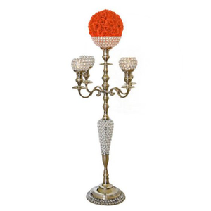 Decoración de Mesa 5 brazos portavelas espejo pulido boda candelabros decoración uso en precio asequible - Product Image 2