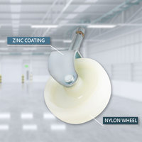 2.5 pouces roulettes en nylon blanc roue tige en acier montage pivotant pour salon entrepôt salle de bain pour une utilisation en plein air hôtel