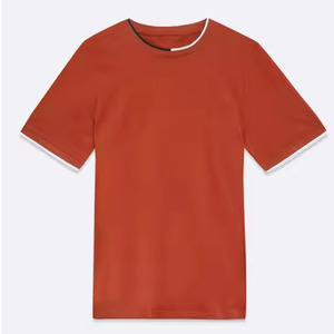 Alta calidad 100% algodón hombres deporte camisetas transpirables de talla grande Casual manga corta Ringer al por mayor - Product Image 5
