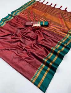 Nuevo Lanzamiento: Saree Étnico Indio/Pakistaní de Seda Pura Gadwal con Borde Elegante y Chit Pallu - Exclusivo para Mujeres, Disponible en Stock, Hecho en India - Product Image 3