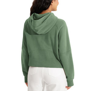 Sudaderas con capucha de media cremallera para mujer, de poliéster y algodón, con el último diseño, para uso invernal, estilo moderno, venta al por mayor, fabricante de ropa - Product Image 2