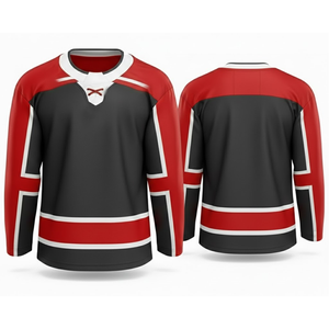 Nouveau design de maillot de hockey sur glace personnalisé par sublimation, 100% polyester, respirant, séchage rapide, antibactérien, anti-UV, personnalisable - Product Image 4