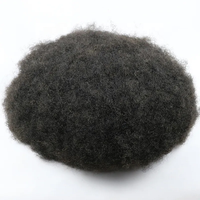 Prothèse capillaire homme en cheveux naturels, texture afro crépu bouclé, avec base extra fine en PU, système de remplacement capillaire à boucles en V sans nœuds, pour une ligne de cheveux naturelle
