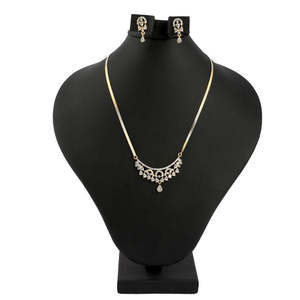 American Diamond <b>Locket</b> Set - Golden & Silver - Product Image 1