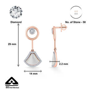 ต่างหูโอปอลเกรซโรสโกลด์ประดับเพชรสำหรับผู้หญิง - Product Image 6