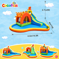 Château gonflable aquatique COCOFISH Dinosaure, en tissu Oxford robuste, pour les fêtes d'été en plein air