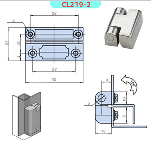 Bản lề cửa hộp phân phối Kete <span class=keywords><strong>CL219</strong></span>, thiết bị đóng cắt điện, tủ điện, thép không gỉ, công nghiệp, chịu lực cao - Product Image 5