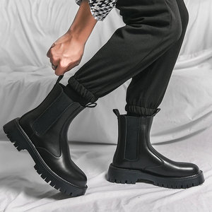 Botas Clásicas de Cuero Transpirable para Niñas, con Cordones, Estilo Vaquero Coreano, Plataforma de 5 cm, para Verano, Otoño e Invierno, de PU y Algodón - Product Image 2