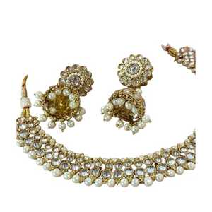 เครื่องประดับ kundan คุณภาพพรีเมี่ยมเครื่องประดับอินเดียต่างหูสร้อยคออินเทรนด์ชุดเจ้าสาวขายส่งแฟชั่น Choker สร้อยคอเครื่องประดับ - Product Image 1