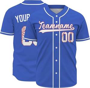 Venta al por mayor sublimación y bordado béisbol Jersey 100% poliéster cómodo Softball Jersey - Product Image 1