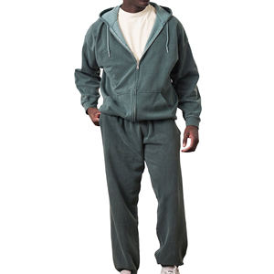 High Quality Vintage Acid <b>Wash</b> Tracksuits for <b>Men</b> 100% Cotton Hooded Collar Custom Zipper Streetwear for Winter - Product Image 2