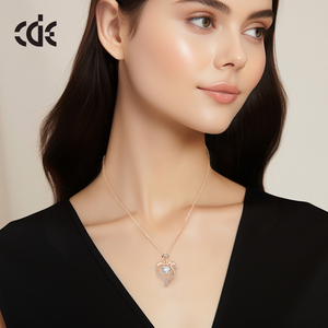 CDE YN1168 Fine 925 Sterling Silver Jewelry <span class=keywords><strong>Necklace</strong></span> Venta al por mayor <span class=keywords><strong>Heart</strong></span> Zircon colgante <span class=keywords><strong>Rose</strong></span> <span class=keywords><strong>Gold</strong></span> Plated Birthstone Colgante Collar - Product Image 6