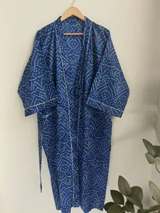 Venta caliente Mujeres Ropa de dormir Algodón puro Dama DE HONOR corta y bata de novia Kimono Bata de satén a precio al por mayor - Product Image 4