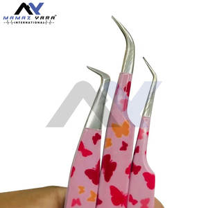 Nouvelle collection de pincettes de conception enduites de papier avec pince à cils en acier inoxydable de marque privée pour l'extension des cils - Product Image 2