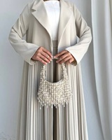 Abayas de Seda Satén Hechas a Mano de Primera Calidad, Antiarrugas, con Pliegues, Talla XXL para Adultos, Estilo con Volantes, Vestido de Oración, Dubái