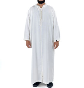 Hombres Thobe musulmán masculino vestido islámico con capucha oración hombres tela árabe saudí islámico vestido para hombres musulmán desgaste Guy Jubbah - Product Image 3