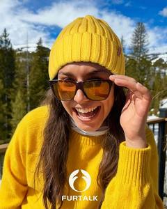 Bonnet en tricot 100% coton sans azo écologique-Chapeau d'hiver en tissu commun à motif à carreaux confortable pour adultes unisexes - Product Image 5