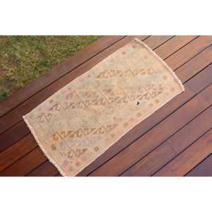 พรมคิลิมขนาด 1.4x2.7 ฟุต พรมวินเทจตุรกี พรมลายสัตว์สีน้ำตาลน้ำเงิน - Product Image 2