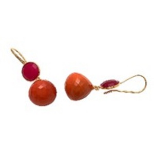 Boucles d'oreilles en argent Sterling 925, calcédoine Orange, amd, Fuchsia, calcédoine, pierre précieuse, poire et forme ronde, nouvel arrivage - Product Image 1