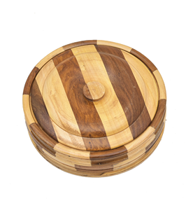 Casserole en bois gravée personnalisée vente directe d'usine meilleure qualité casserole de luxe faite à la main forme ronde - Product Image 4