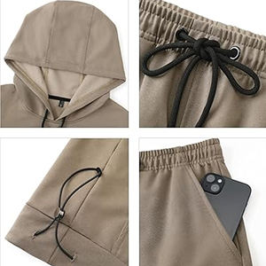 Nueva llegada ajustable de dos piezas Hombres Sudadera con capucha y pantalones cortos Conjuntos en contraste de color de primera calidad con material suave Hombres Pantalones cortos conjuntos - Product Image 4