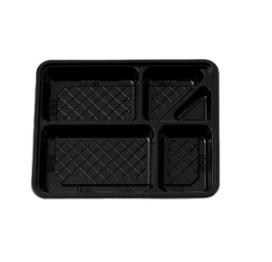 Lonchera Bento de Plástico PPF/OPS, Envase Desechable para Alimentos, Apto para Microondas, 5 Compartimentos, Entrega de Comida a Domicilio, Fábrica Japonesa - Product Image 2