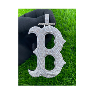 Joyería de lujo de alta calidad 24,77 TCW y 99,56 gramos joyería fina VVS1 DEF Color Iced Out B colgante de diamante de moissanita inicial - Product Image 1