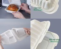 Boîte à bento jetable en bagasse écologique de haute qualité pour vente en gros 2025, conteneur alimentaire rapide, logo personnalisé, Madhya Pradesh Inde
