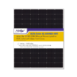 แผงโซลาร์เซลล์ ALife Solar AL-66HBD-480 600W แบบสองหน้า (Bifacial) ชนิดโมโนคริสตัลไลน์ PERC พร้อมกระจกปิดด้านหน้า - Product Image 2