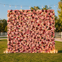 Décor de fond de scène pour grande salle de banquet, fleurs 3D de luxe faites à la main, résistantes aux plis, pour acheteurs en gros, faible coût d'expédition