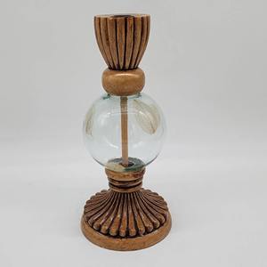 Porte-bougie en bois artistique avec boule de cristal, design unique pour la décoration de la maison, présentation sur table et cadeaux, vente en gros en provenance d'Inde - Product Image 5