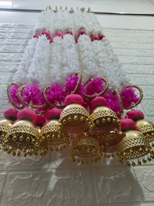 Jasmin et fleur rose Latkan décoration pour mariages Nikah toile de fond Ghoongroo gland guirlandes Sangeet sud indien décor cadeau - Product Image 6