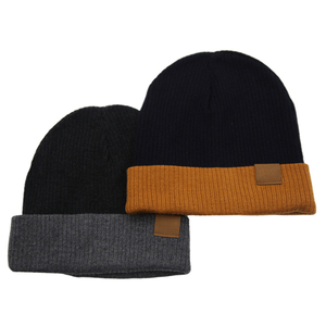Gorro acrílico unisex de punto grueso para invierno, gorros con logotipo personalizado y calavera bordada con puños, gorros de lana 100% al por mayor - Product Image 2