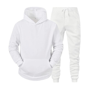 ชุดวอร์มโลโก้สั่งทำพิเศษ ผ้าเฟรนช์เทอร์รี่ เสื้อฮู้ดดี้และกางเกงขายาวทรงโอเวอร์ไซส์ น้ำหนักเบา ผลิตจากผ้าฝ้าย สำหรับผู้ชาย - Product Image 1