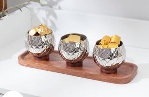 Plateau et bocaux de rangement en résine tendance, plateau de service ovale en résine, décoration de table, vaisselle pour la maison et l'hôtellerie, plateau de table à manger - Product Image 4